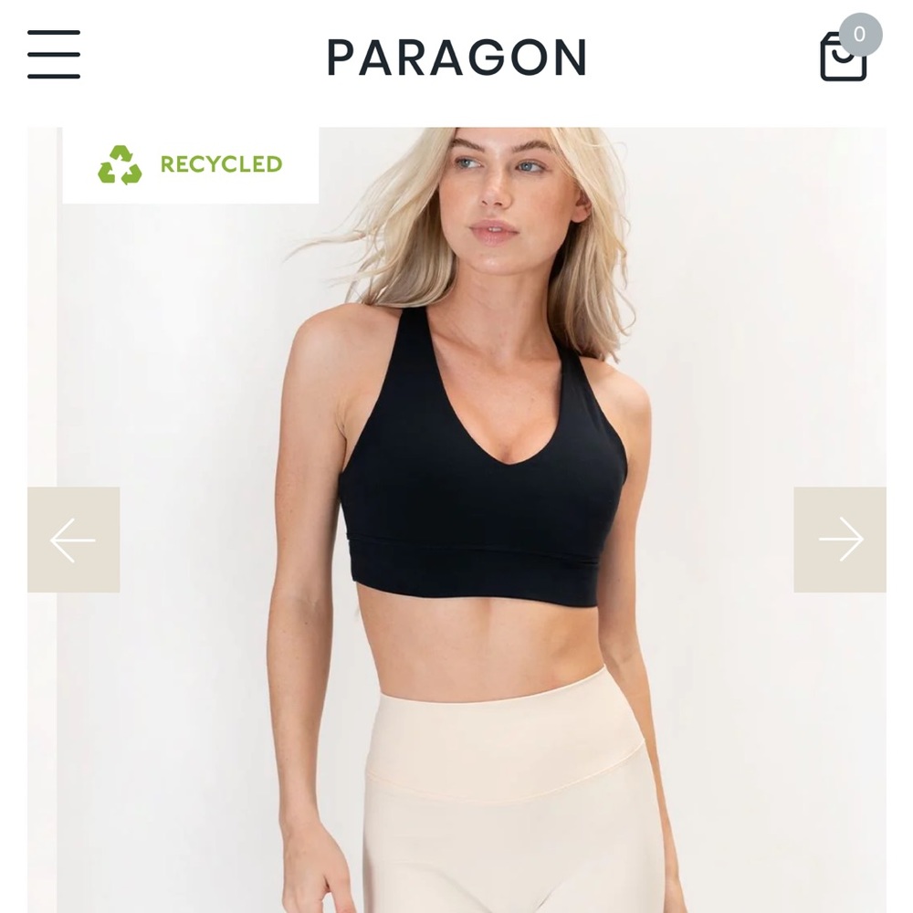 2 Plunge Crop Paragon Fitness Sports Bras Black/Desert Steel